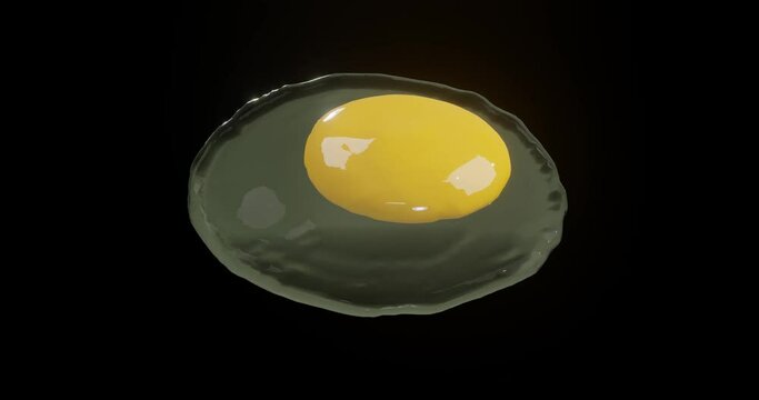 3d render cracked raw egg for nutritious or breakfast 