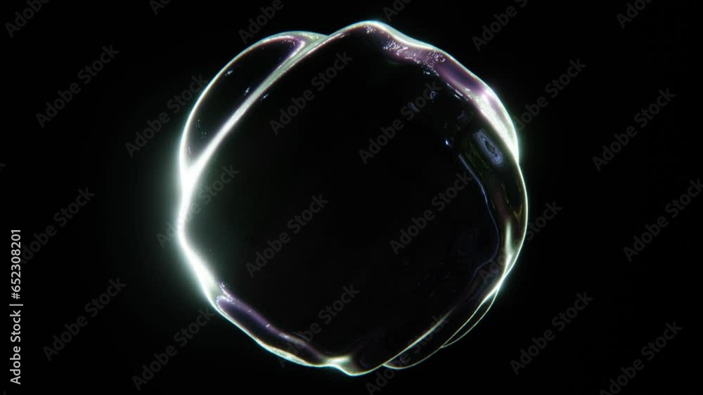 Aufkleber abstarct morphing oil blob wallpaper. illuminated shape. black background and colourful glowing. gra
