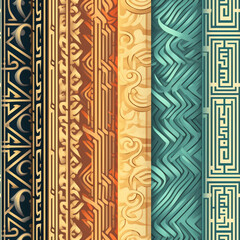 set of seamless patterns ancient Greek ornaments