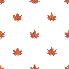 Vector seamless pattern of maple fall leaves