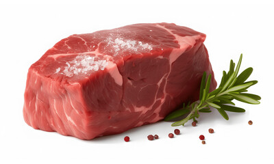 Raw beef meat on transparent background.