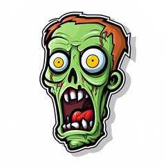 Fototapeta premium Frankenstein Monster sticker design on white background. Halloween monster illustration. Generative Ai