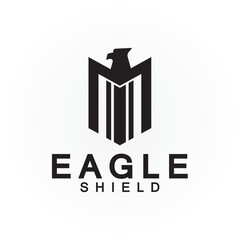 Eagle shield logo design, hawk  head vector emblem logo element, bird, falcon emblem vector icon