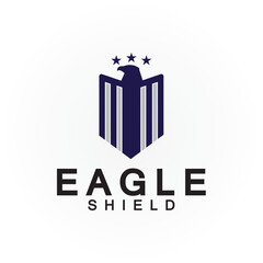 Eagle shield logo design, hawk  head vector emblem logo element, bird, falcon emblem vector icon