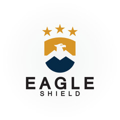 Eagle shield logo design, hawk  head vector emblem logo element, bird, falcon emblem vector icon