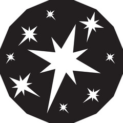 stars in circle  svg vector cut file cricut silhoutte design for T-shirt, books, car decoration, sticker