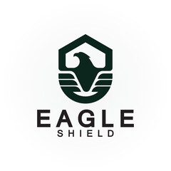 Eagle shield logo design, hawk  head vector emblem logo element, bird, falcon emblem vector icon