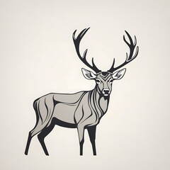 Naklejka premium Deer illustration AI Generative