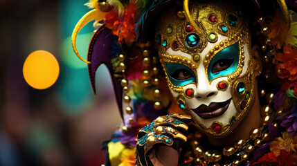 Mardi Gras (New Orleans, USA) - Known for its elaborate parades and festive atmosphere. - obrazy, fototapety, plakaty