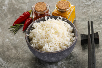 Steamed Basmati rice in the bowl