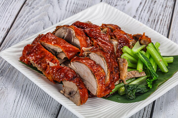 Asian cuisine - roasted duck with skin