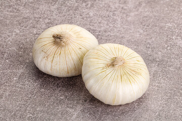 Raw white onion heap isolated