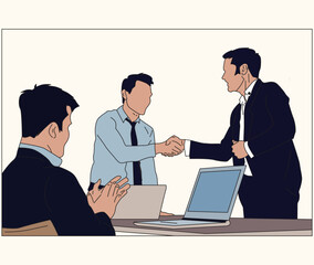 business people shaking hands vector