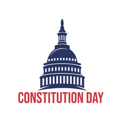 Happy constitution day united states vector illustration with american waving flag background
