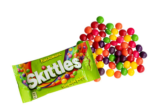 Skittles candy  isolated on white background