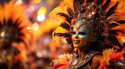 Fotobehang Dansschool Rio de Janeiro Carnival (Brazil) - One of the most famous carnivals in the world.