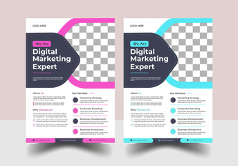 This is modern flyer design. "Express your creativity with this modern A4 flyer template of mine - enhance your business presence with a stunning contemporary design!