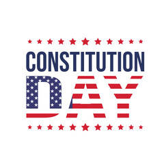 Obraz premium Happy constitution day united states vector illustration with american waving flag background