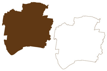 Gilgandra Shire (Commonwealth of Australia, New South Wales, NSW) map vector illustration, scribble sketch Gilgandra map