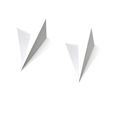 Paper airplane isolated on a white PNG transparent background