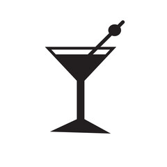 cocktail icon vector illustration. wine glass icon. Simple cocktail flat icon design vector