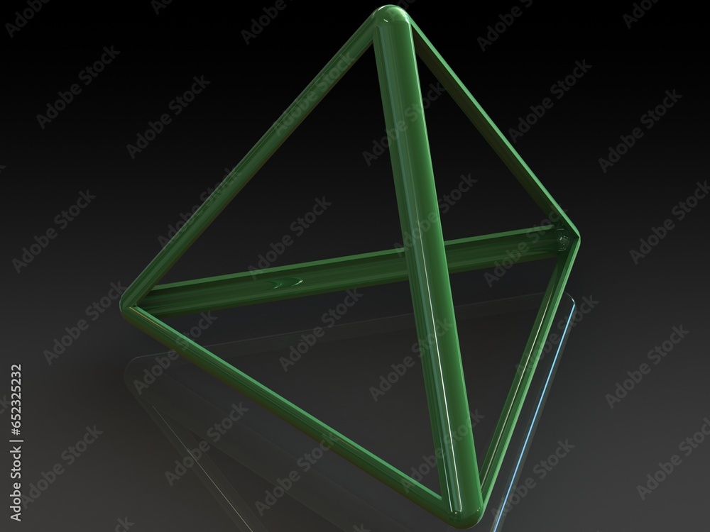 Poster wireframe tetrahedron 3d print model