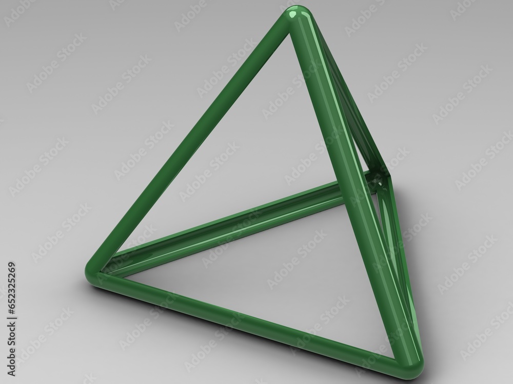 Poster wireframe tetrahedron 3d print model