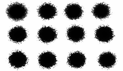 Hand drawn brush stroke set.