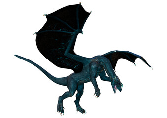 Fototapeta premium 3D Rendering Fairy Tale Dragon on White