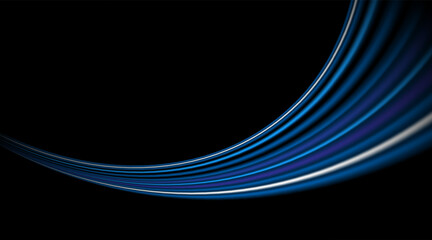 Blue glowing lines with glitter light effect on dark background. High speed internet technology concept or fast wireless data transmission. modern internet network connection technology background	