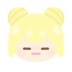 Fototapeta premium 金髪お団子な女の子無言⭐︎PNG