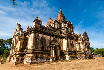 Fototapeta na wymiar Exterior of the Tetigu Temple in Bagan, Nyaung-U, Myanmar, Asia