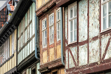 half-timbered houses in an old town in Germany