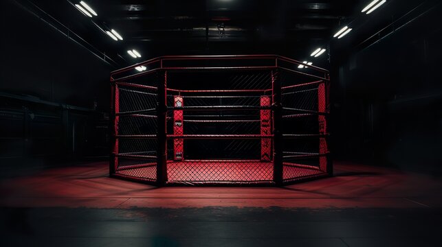 Fighting cage made with Ai generative techology, Property is fictional