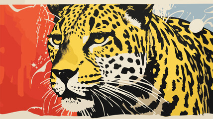 risograph safari animal vector illustration 03
