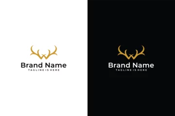 Fototapeten simple modern abstract deer antler vector logo © Gaming