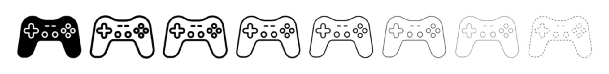 Set of Gamepad different line shapes, thin line design vector illustration © RoseStudio