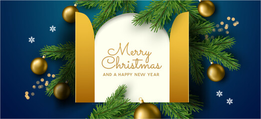 Christmas Advent calendar door opening to reveal a message. Vector illustration. - 652336634