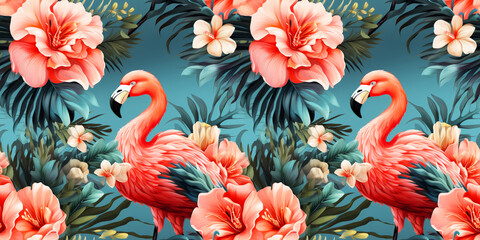 flamingo seamless pattern tile background