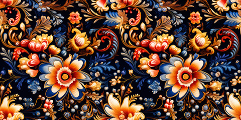 Fototapeta na wymiar ornate floral seamless pattern tile background