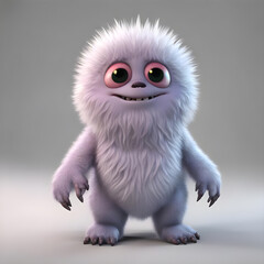 Fototapeta premium cute little monster smooth skin soft fur bright eyes