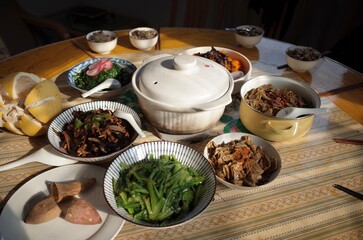 vegetarian farm feast in China