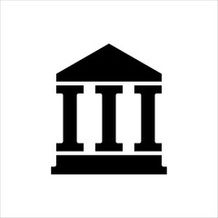 Bank building, bank icon, vector illustration on white background