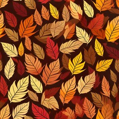 autumn leaves seamless pattern