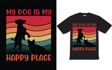 Dog Vintage T Shirt Design Vector EPS File For POD