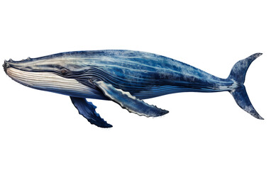 humpback whale on transparent background.