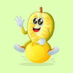 jackfruit character playing with bouncing ball