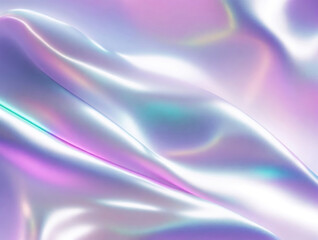 Holographic iridescent satin foil background. Generative AI