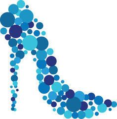 Bubble shoe for ladies in blue color.