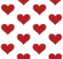 Hearts playing card suit symbol - seamless repeatable pattern texture
